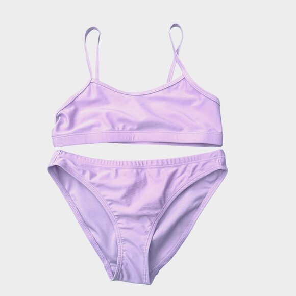 ID Ideology Big Girls Pastel Lavender Bikini Set Size Medium Bathing Suit - Picture 1 of 7
